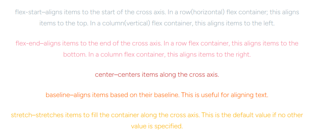 some align-self properties