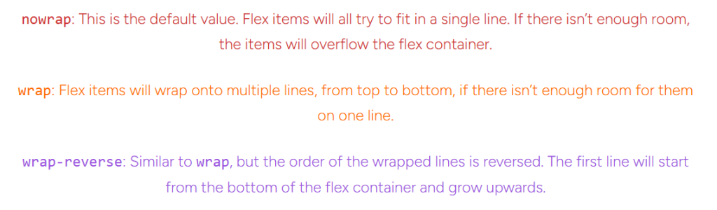 some flex-wrap properties